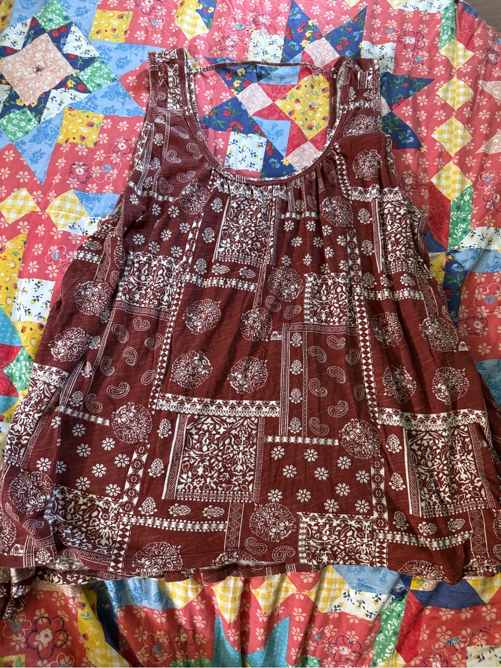 NATURAL LIFE Rust Boho Bandana Tank Top